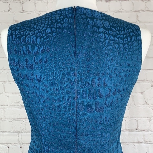 ANNE Klein V Neck Fit Flare Jacquard Dress 2 - Picture 3 of 15